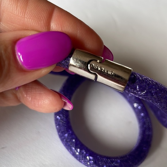 SWAROVSKI stardust purple crystal wrap bracelet /  choker LIKE NEW - Picture 3 of 9